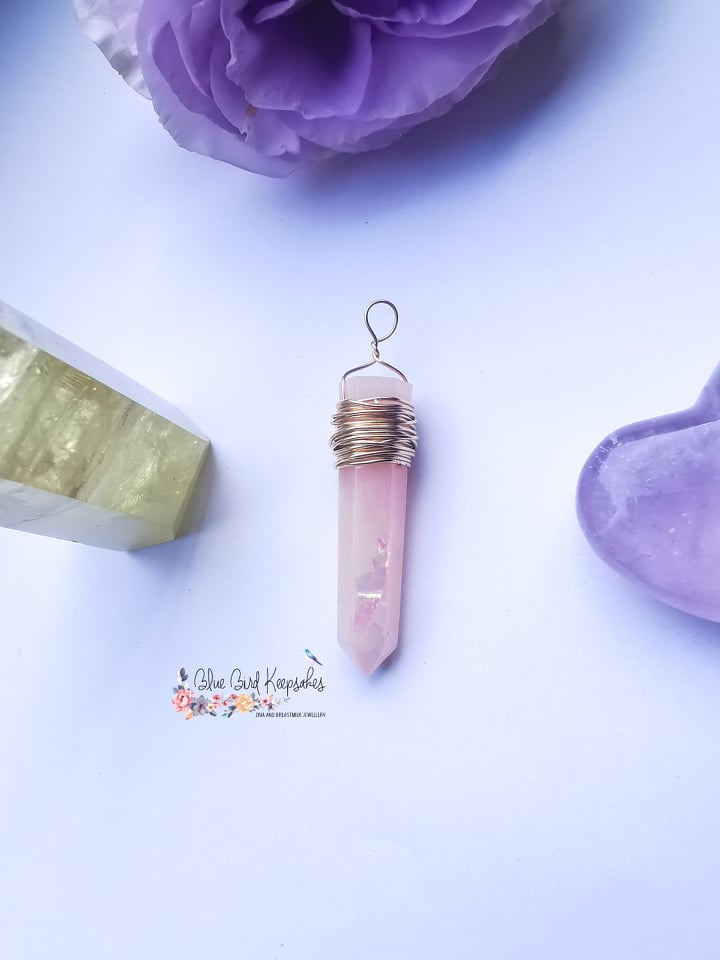 The India Crystal Pendant- 14k yellow gold filled wire wrap